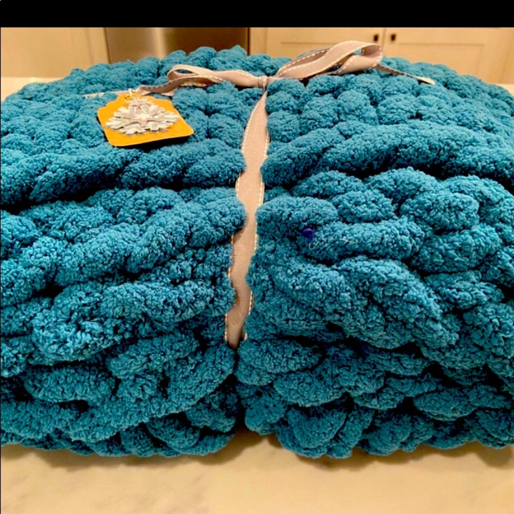 COPY - Chunky knit blanket (chenille yarn) - Throw/Lapghan available in many co…